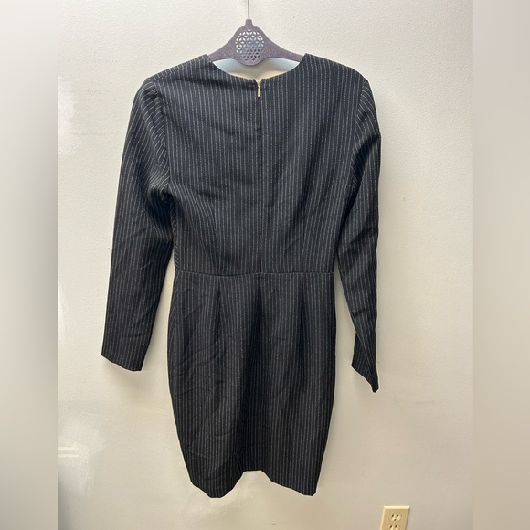 Donna Karan Black Pinstripe Asymmetrical Dress - Picture 5 of 5